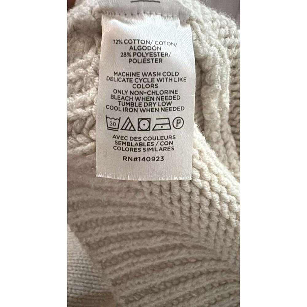 LOFT Oatmeal Beige Ribbed Button Down Cardigan Sweater Size Small - Picture 3 of 5